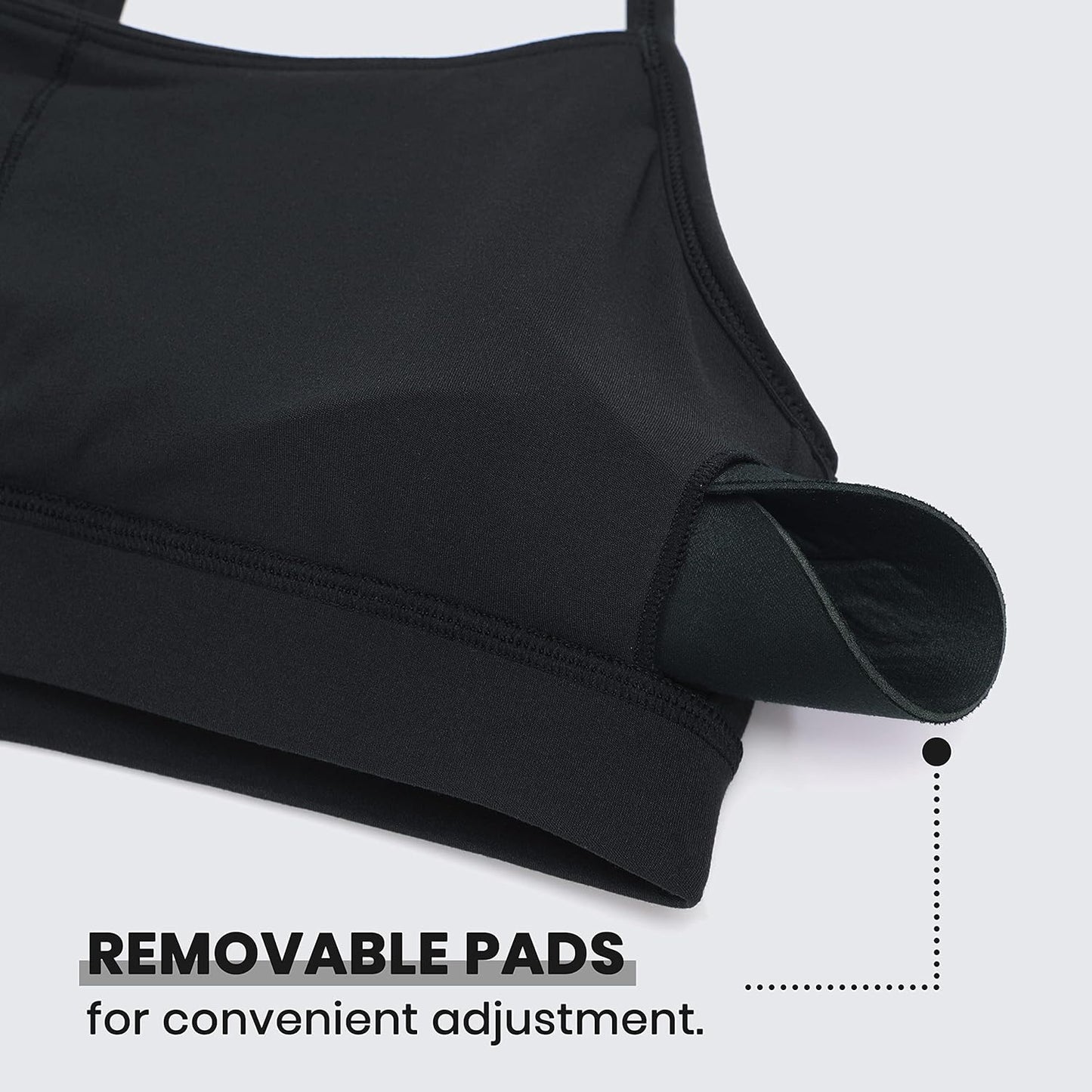 Butterluxe Y Back Sports Bras for Women - Padded Racerback Low Impact Spaghetti Thin Strap Workout Yoga Top