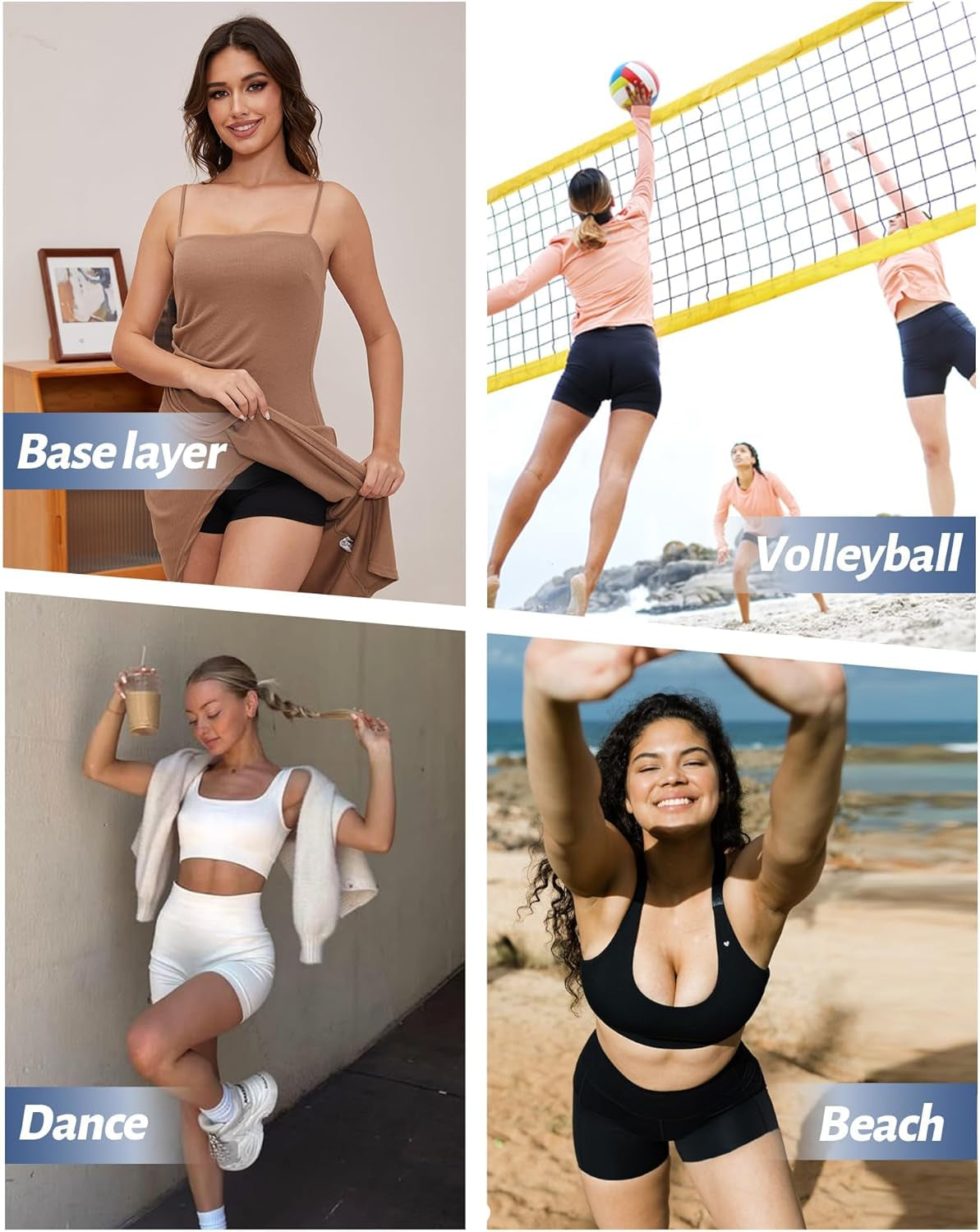 2 Pack Biker Shorts for Women - 3"/5"/8" Booty Volleyball High Waisted Black Spandex Shorts for Yoga Dance Workout