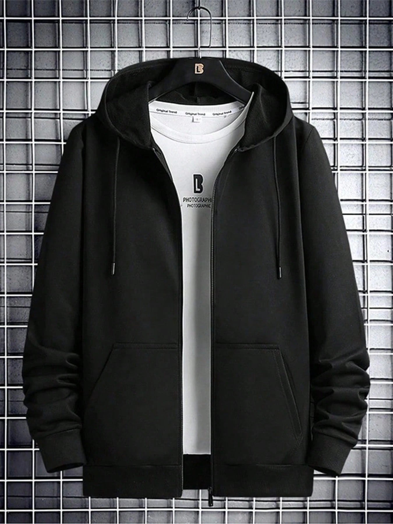 Men'S Lightweight Cardigan Hoodie for Autumn and Winter, New Korean-Style Slim Fit Casual Solid Color Jacket for Young Men.