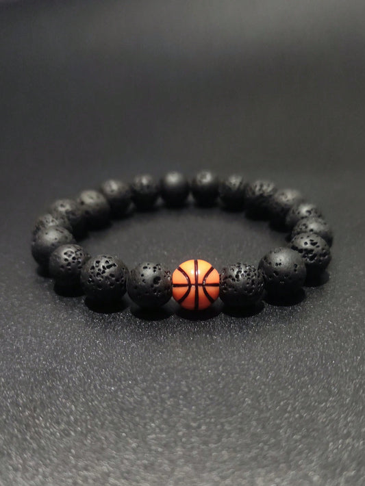 1Pc Basketball Baseball Beaded Bracelet Men'S Bracelet Handmade Couple Fitness Sports Bracelet