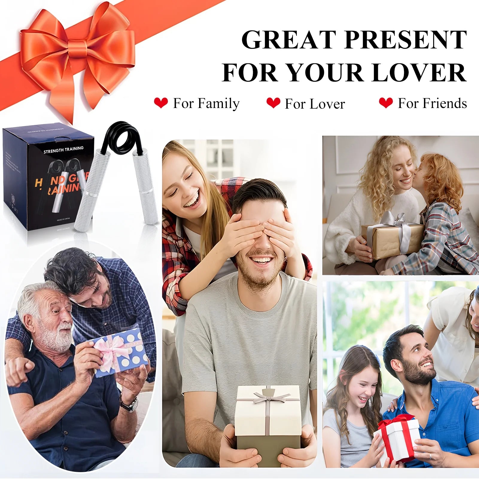 Grip Strength Trainer Set, 50LB-200LB Hand Gripper Strengthener 4 Pack, Metal No Slip Forearm Strengthener Exerciser with Grip Pads for Strength Training, Injury Recovery, Muscle Building