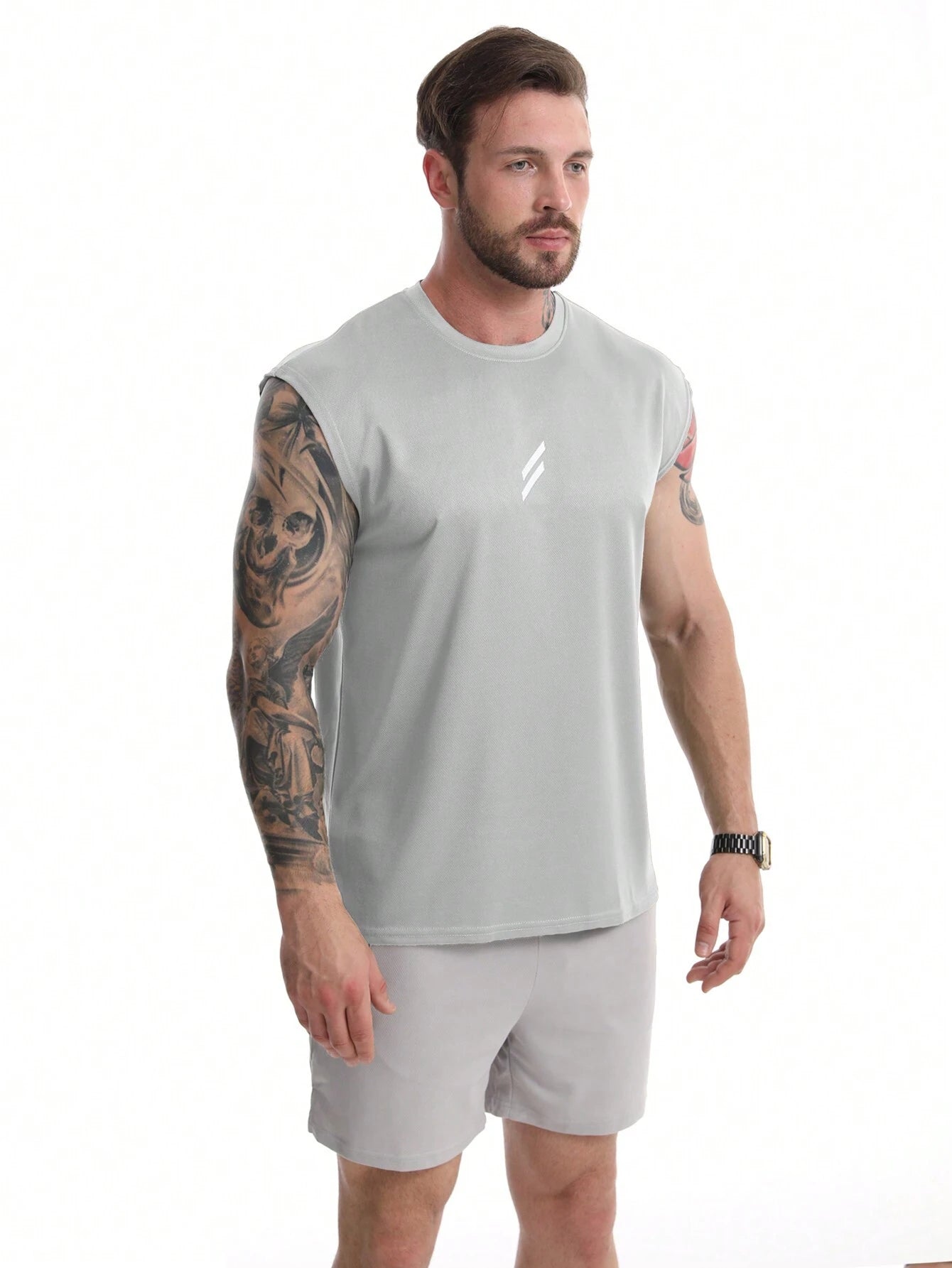 Boyfriend Style Men'S Sports Sleeveless Tank Top, Suitable for Outdoor Running and Fitness, Quick-Drying Workout Tank Top with Basic Print