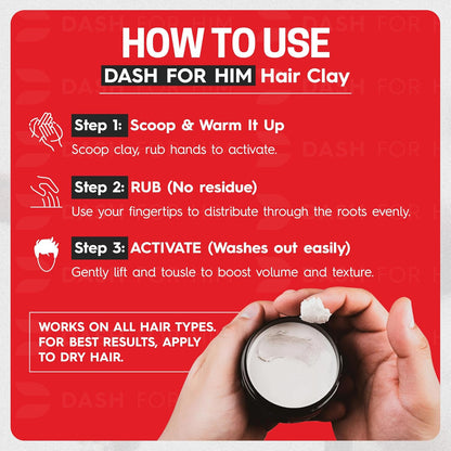 Hair Clay for Men – Matte Finish | Medium Hold, Adds Volume & Texture | Clean Ingredients, Non-Greasy & Easy to Wash Out | Barber-Grade Men’S Styling Clay | Made in the USA – 2Oz