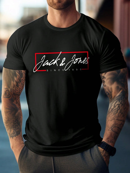 Men'S Black Short Sleeve T-Shirt Graphic Tee with Bowknot Design, Casual, Perfect for Spring/Summer Outdoor & Leisure Activities .Sporty Men Wear, Men Basic/Street Style Ideal Gifts for Him Boyfriend, Family, Friends, Birthdays, for Vacation/Holiday