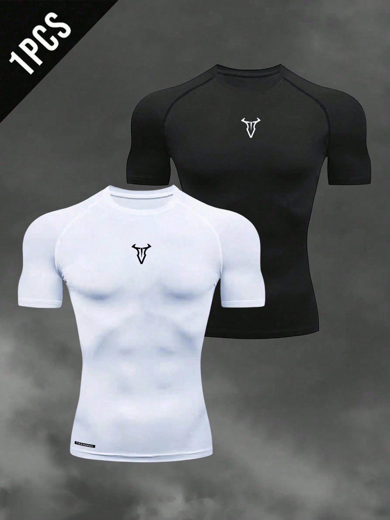 Manfinity Sport Corelite Men'S round Neck Raglan Sleeve Short Sleeve Summer Versatile Casual Sports Tank Top Gym Compression Shirt Workout Tops Gym Top Compression Shirt Breathable Fitted Shirt Crew Neck