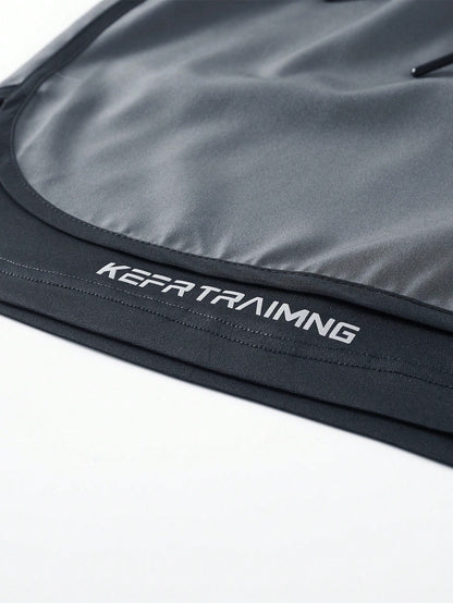 Summer Quick-Dry Running Shorts with Built-In Underwear, Boyfriend Style Men'S 3/4 Training Pants for Gym Fitness