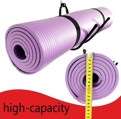 Upgraded Large Yoga Mat Holder Wall Mount, Metal Storage Rack for Yoga Mat/Wheels, Foam Roller Etcs, Wall Rack Organizer Hooks for Hanging Stretching Strap & Resistance Bands, Yoga Room/Home Gym Decor