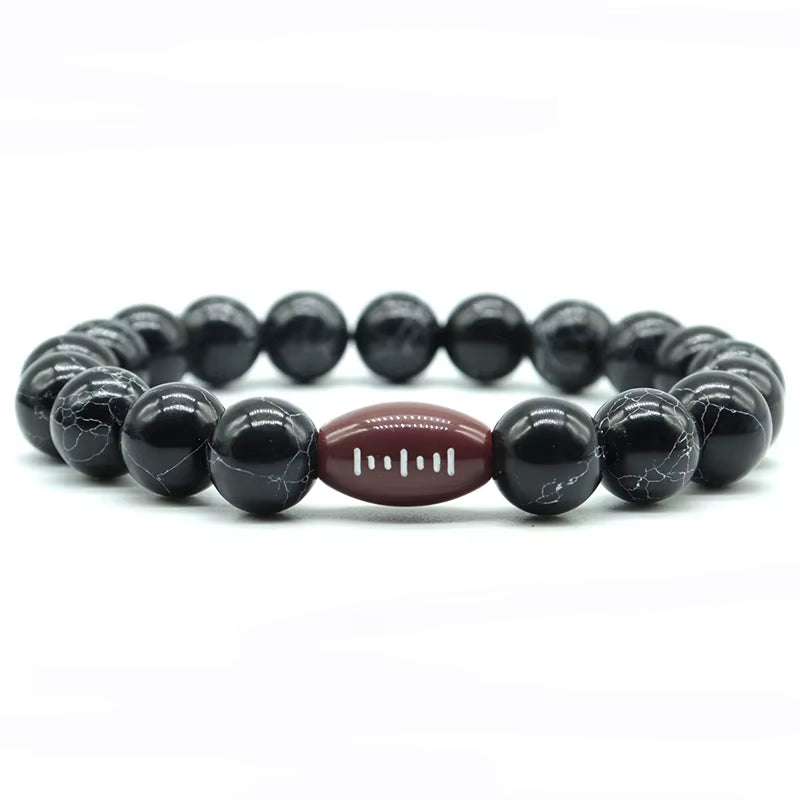 Minimalist Gym Bracelet Man Basketball Football Braclet Homme 10Mm Natural Stone Braslet Beads Love Gift for Boyfriend Pulseras