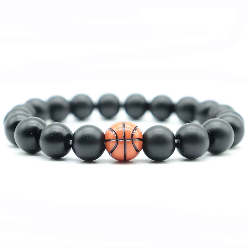 Minimalist Gym Bracelet Man Basketball Football Braclet Homme 10Mm Natural Stone Braslet Beads Love Gift for Boyfriend Pulseras