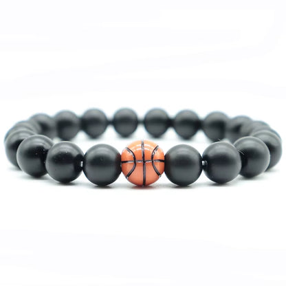 Minimalist Gym Bracelet Man Basketball Football Braclet Homme 10Mm Natural Stone Braslet Beads Love Gift for Boyfriend Pulseras