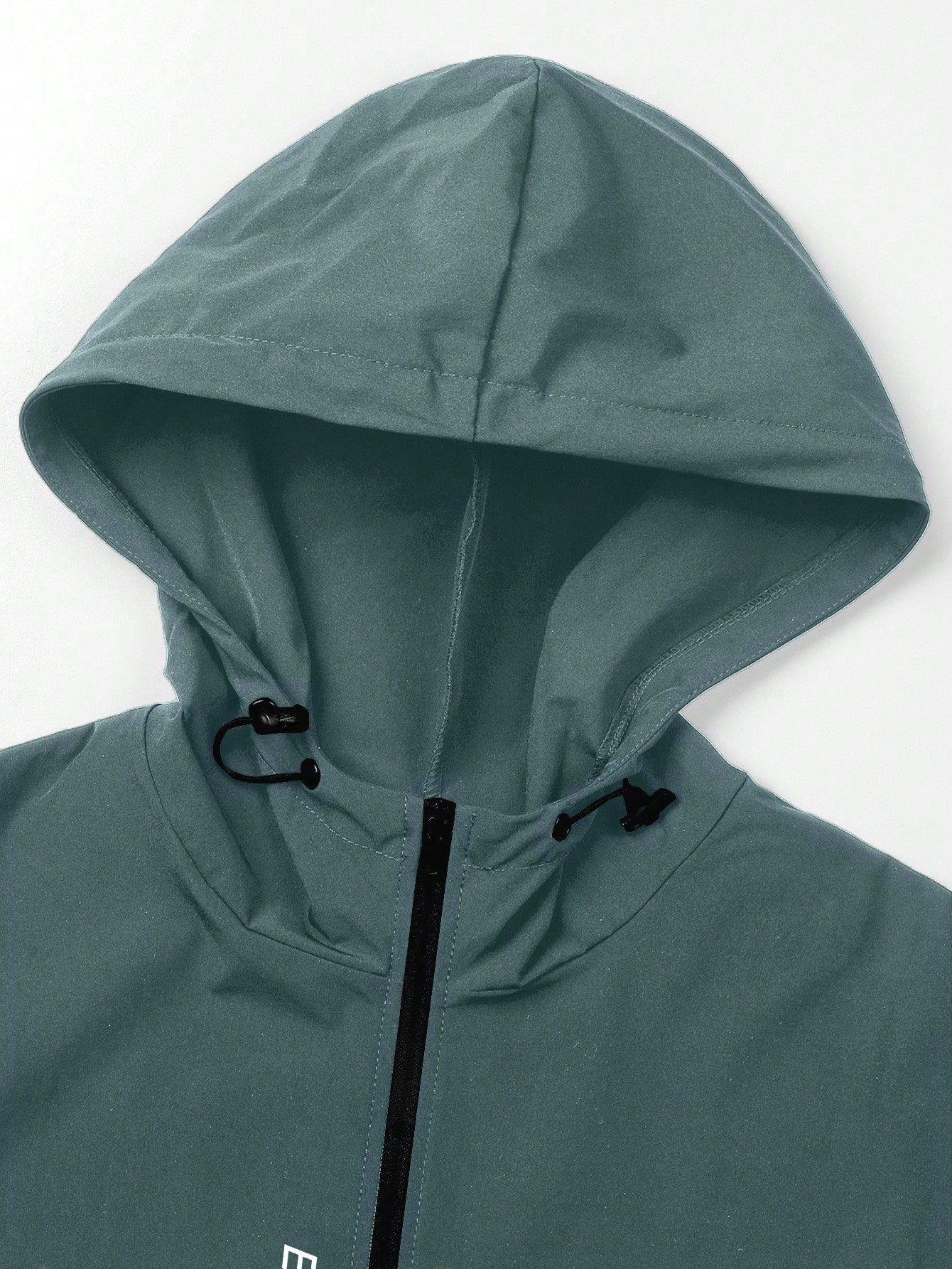 Manfinity Running Men'S Letter Print Drawstring Hooded Sports Jacket Workout Tops Fall Breathable