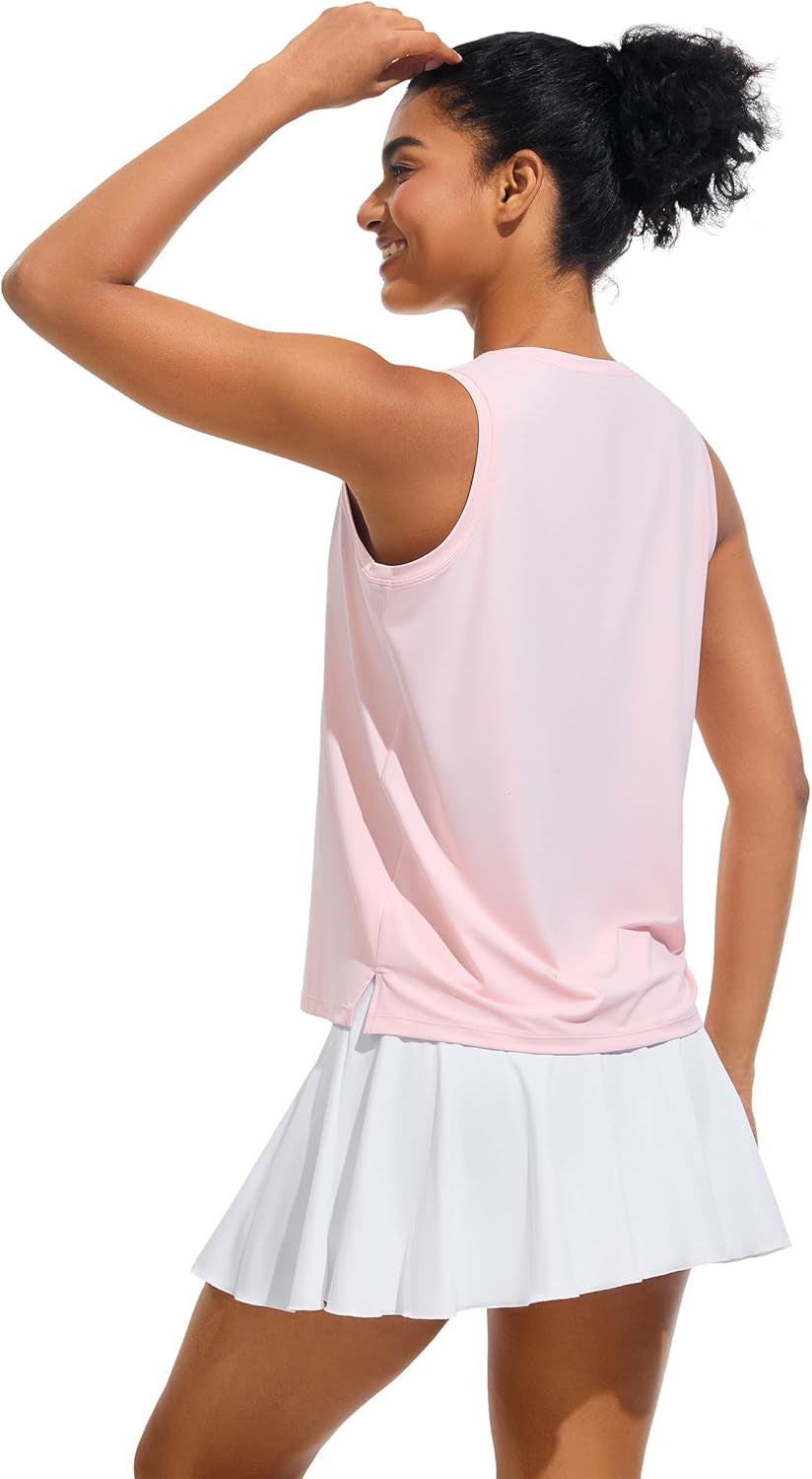 Ice Silk Workout Tank Tops for Women Cool-Dry Sleeveless Loose Fit Yoga Shirts Athletic Running Gym