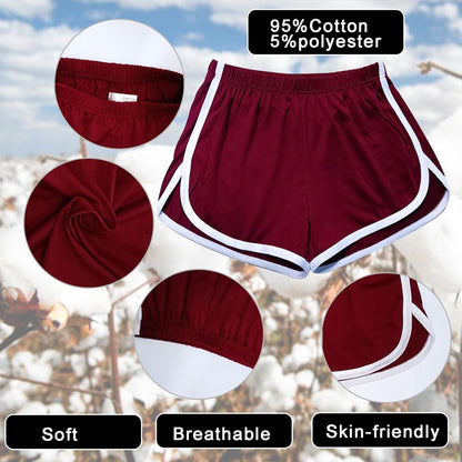 4 Pack Women'S Cotton Yoga Dance Short Pants Sport Shorts Summer Athletic Cycling Hiking Sports Shorts