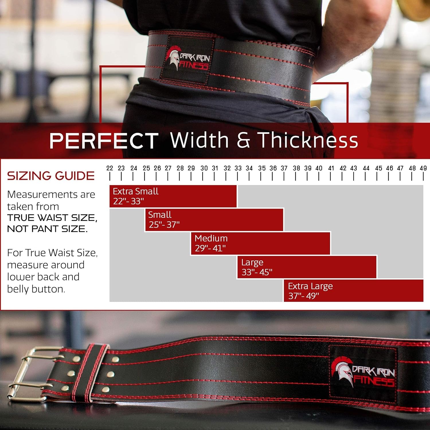 Weight Lifting Belt for Powerlifting Deadlift Training, Premium Leather for Core Support Gym Strength Workout