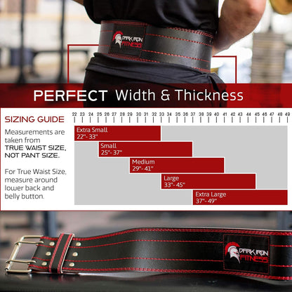 Weight Lifting Belt for Powerlifting Deadlift Training, Premium Leather for Core Support Gym Strength Workout