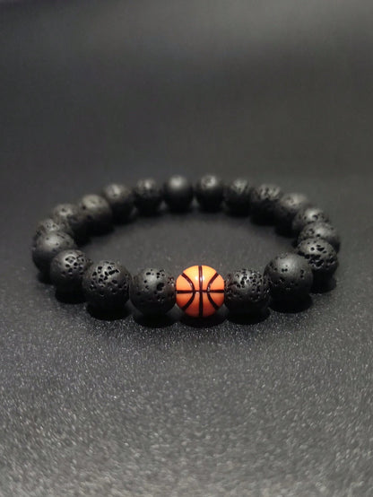 1Pc Basketball Baseball Beaded Bracelet Men'S Bracelet Handmade Couple Fitness Sports Bracelet