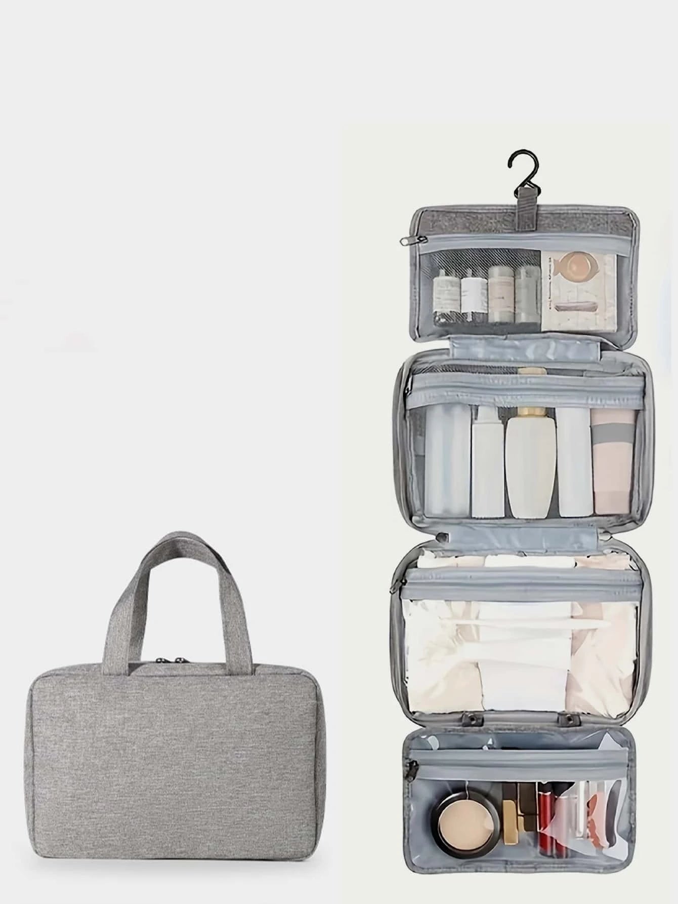 Large Hanging Hook Toiletry Bag Waterproof Folding Handbag Travel Makeup Cosmetic Razor Storage Bag for Women Makeup Bag School Supplies School Stuff for College Dorm for Student Cruise Essential Toiletry Bags Summer Travel Essentials for Beach Vacation Holiday School Supplies Dorm Essentials Back to School