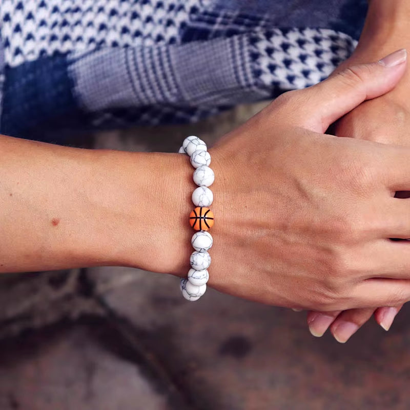 Minimalist Gym Bracelet Man Basketball Football Braclet Homme 10Mm Natural Stone Braslet Beads Love Gift for Boyfriend Pulseras