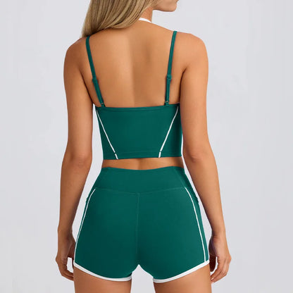 Sports Underwear Vest Shorts Suspender Bra Beauty Back Pilates Skinny High Elastic Fitness Running Yoga Set Clothes for Women