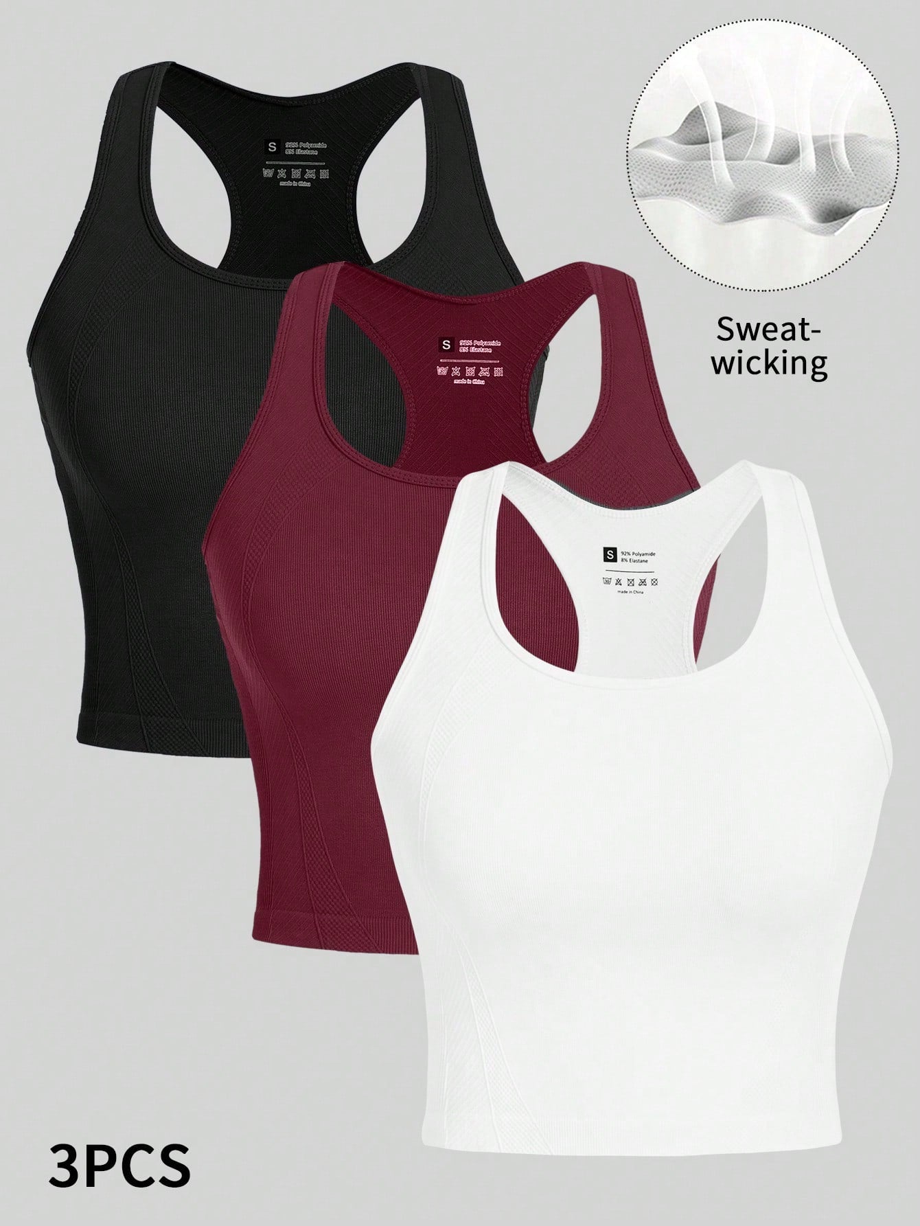 Gameset  Sport 3Pcs Cool Mesh Splice Mesh Sports Topworkout Tank Top