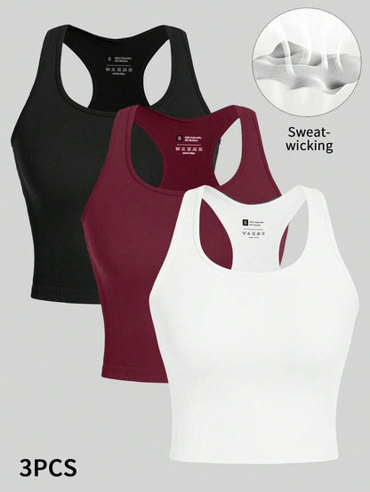 Gameset  Sport 3Pcs Cool Mesh Splice Mesh Sports Topworkout Tank Top
