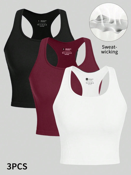 Gameset  Sport 3Pcs Cool Mesh Splice Mesh Sports Topworkout Tank Top