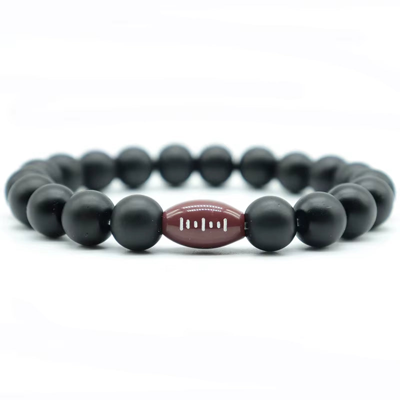 Minimalist Gym Bracelet Man Basketball Football Braclet Homme 10Mm Natural Stone Braslet Beads Love Gift for Boyfriend Pulseras