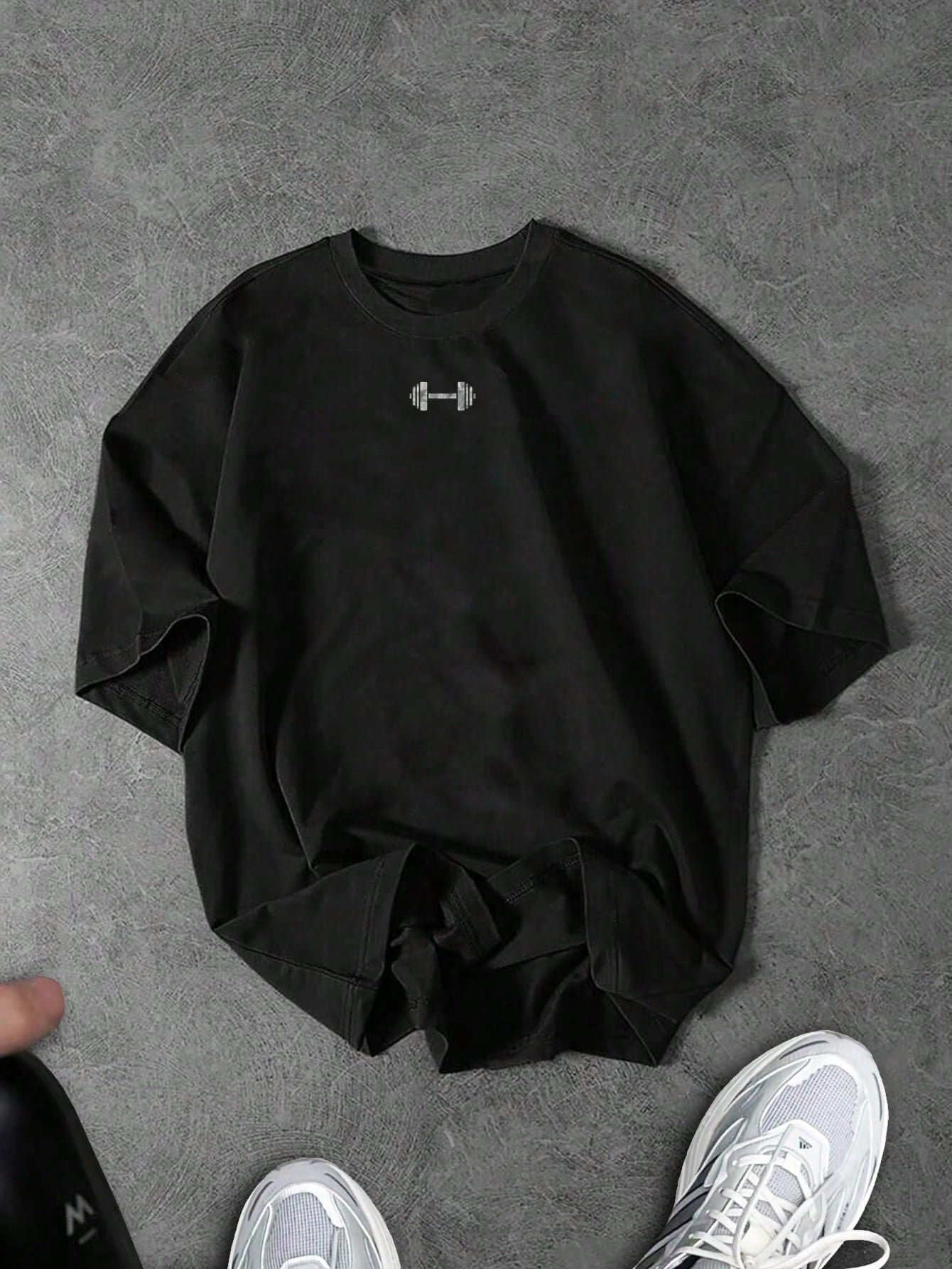 Manfinity Sport Corelite Men'S Graphic Print Loose Fit round Neck Summer Sports T-Shirt Workout Clothes Running Tees & Tanks Workout Tops Breathable