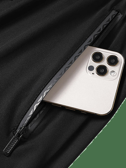 Men'S High Elastic English Reflective Zipper Pocket Drawstring Ankle-Length Pants, Lightweight Casual Sports Trousers Suitable for Running, Workout, Hiking, Cycling, Spring & Autumn