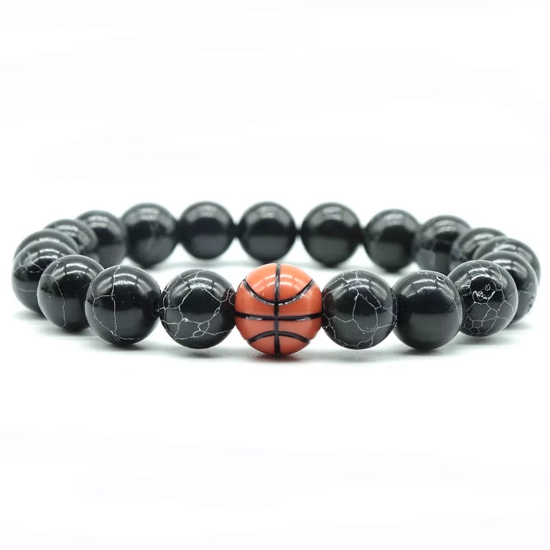 Minimalist Gym Bracelet Man Basketball Football Braclet Homme 10Mm Natural Stone Braslet Beads Love Gift for Boyfriend Pulseras