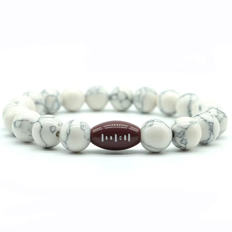 Minimalist Gym Bracelet Man Basketball Football Braclet Homme 10Mm Natural Stone Braslet Beads Love Gift for Boyfriend Pulseras
