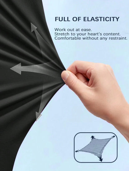 Men'S High Elastic English Reflective Zipper Pocket Drawstring Ankle-Length Pants, Lightweight Casual Sports Trousers Suitable for Running, Workout, Hiking, Cycling, Spring & Autumn