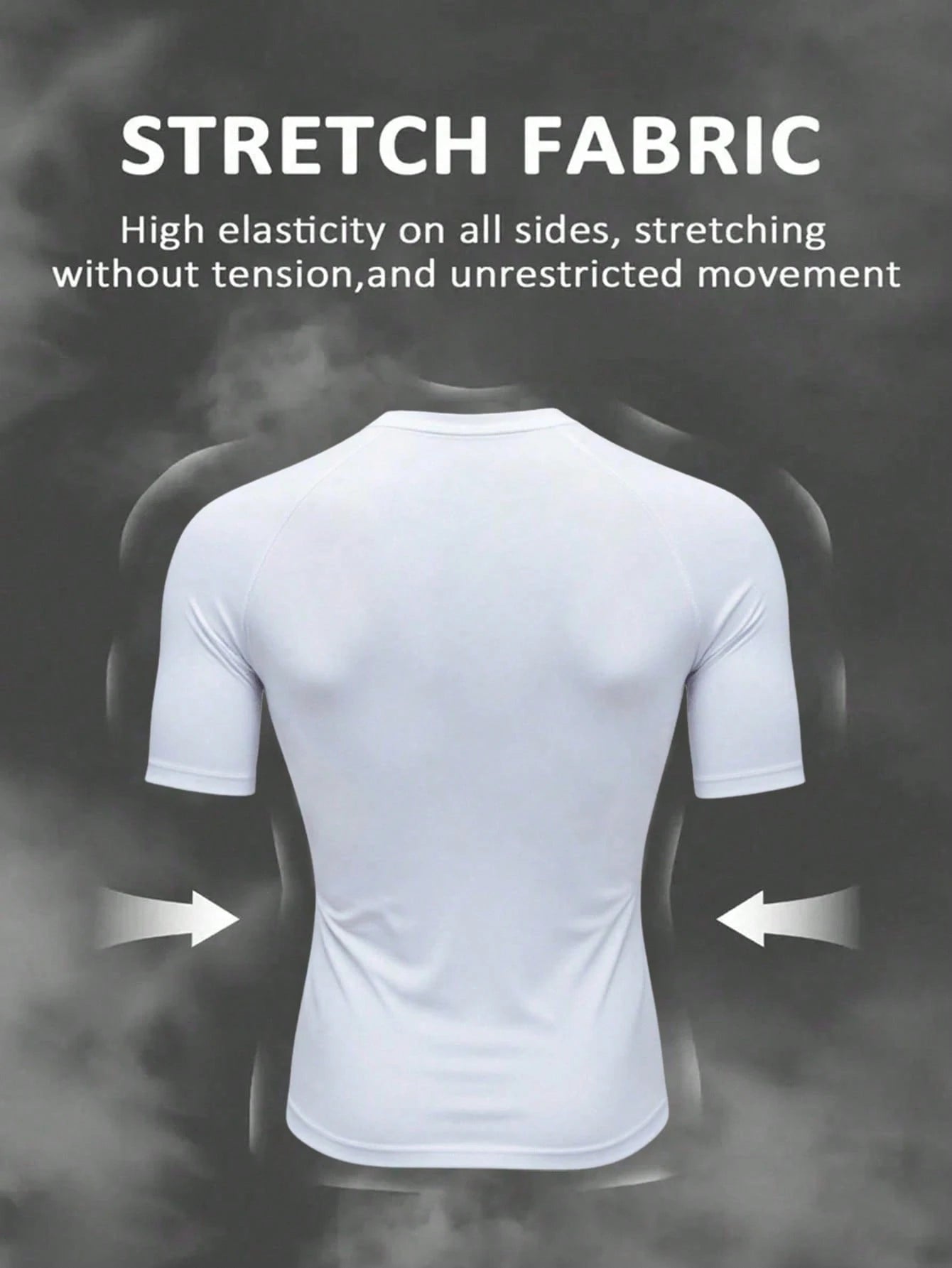 Manfinity Sport Corelite Men'S round Neck Raglan Sleeve Short Sleeve Summer Versatile Casual Sports Tank Top Gym Compression Shirt Workout Tops Gym Top Compression Shirt Breathable Fitted Shirt Crew Neck