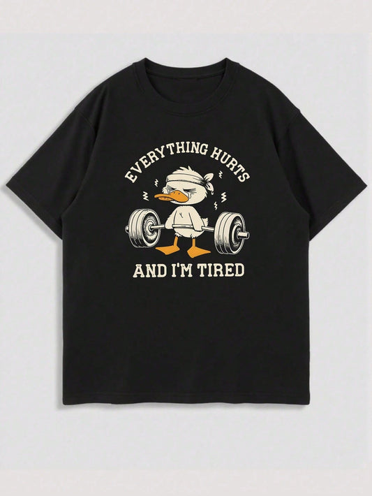 Manfinity Sport Corelite Men'S round Neck Short Sleeve Fashionable Sports T-Shirt, Suitable for Summer 4-Way Stretch Material Sweat-Wicking Lightweight Physique-Enhancing Seamless Design Slim Fit for Workout Performance-T