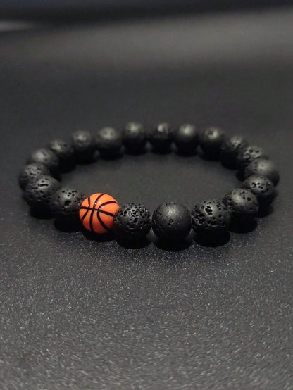1Pc Basketball Baseball Beaded Bracelet Men'S Bracelet Handmade Couple Fitness Sports Bracelet