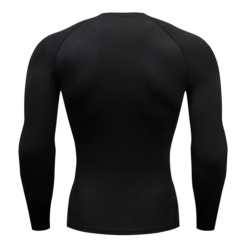 Men Running Compression T-Shirt Long Sleeves Sport Tees Gym Fitness